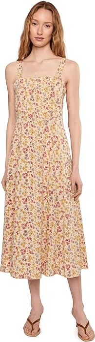 Toad&Co Sunkissed Tank Top Midi Dress Women's Dress Barley Print : SM Elastane/Polyester