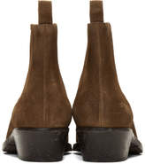 Thumbnail for your product : Saint Laurent Brown Suede Dakota Chelsea Boots