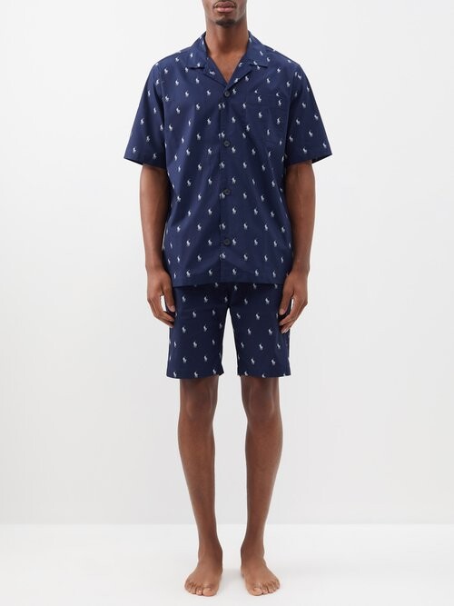 Polo Ralph Lauren Logo-print Cotton-poplin Short Pyjamas - Navy - ShopStyle  Pajamas
