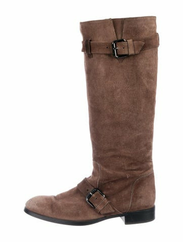 Tod's Suede Knee-High Boots Brown - ShopStyle