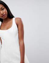 Thumbnail for your product : ASOS Design DESIGN denim midi dress in white with seam detail