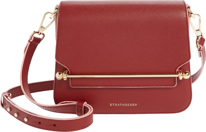 Shop Strathberry Mini Ace Leather Crossbody Bag