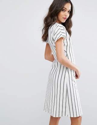 Vero Moda Striped Wrap Tea Dress