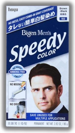 Bigen BIGENbyHoyuMen's(102BrownBlack)SpeedyColorAmmoniaFree(2.82oz)|Comb-inapplicationwithoutpre-mixing|NoDrips,NoMess
