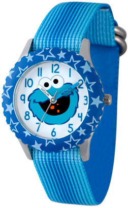 Sesame Street Boys Blue Stars Cookie Monster Time Teacher Strap Watch W003178