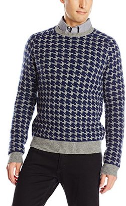 French Connection Men's Dogtooth Knits Crew Neck Sweater