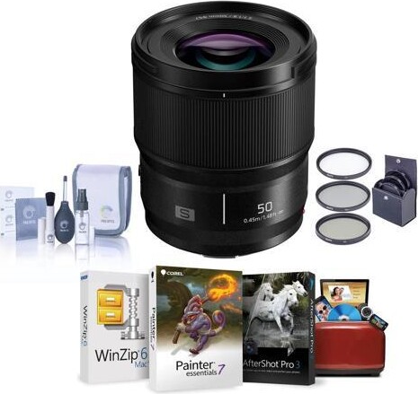 Panasonic LUMIX S 50mm f/1.8 Lens for L Mount, Bundle with ProOptic 67mm Filter Kit, Mac Software Kit, Filter Kit, Cleaning Kit