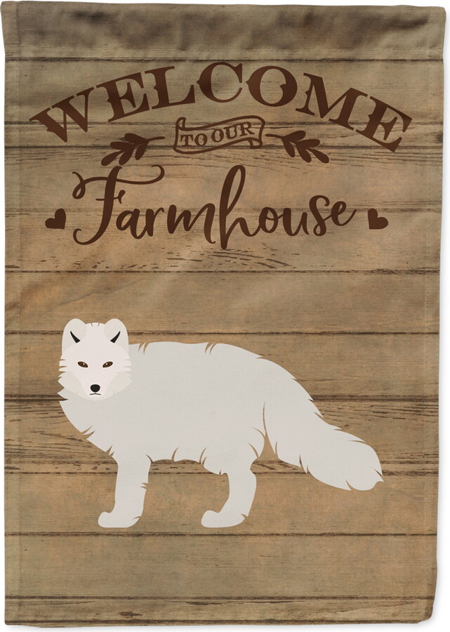 Caroline's Treasures CK6821GF White Arctic Fox Welcome Flag Garden Size , Small, multicolor