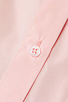 Thumbnail for your product : Brandon Maxwell Gathered Taffeta Mini Shirt Dress - Blush