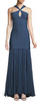 Thumbnail for your product : Herve Leger Sarina Sleeveless Keyhole Bandage Gown with Chiffon Skirt