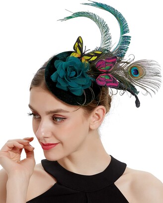 BABEYOND Coucoland Fascinators Hat for Women Pillbox Tea Party Hat Kentucky  Derby Butterfly Feather Cocktail Fascinator Headband - ShopStyle