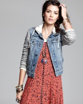 Thumbnail for your product : Free People Jacket - Denim and Knit Hooded