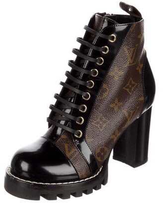 Louis Vuitton Monogram Leather Combat Boots - ShopStyle