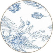 Hokku Designs Blue Floral Striped Pattern Woven Base and Washable Area Rug