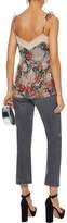 Thumbnail for your product : Love Sam Ruffle-trimmed Floral-print Metallic Georgette Camisole