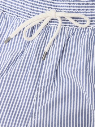 Polo Ralph Lauren Traveller Logo-embroidered Seersucker Swim Shorts - Blue