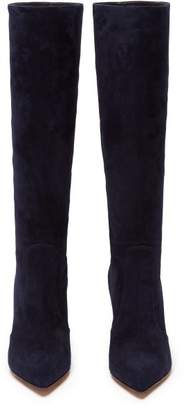 Gianvito Rossi Slouchy 85 Knee-high Suede Boots - Womens - Navy