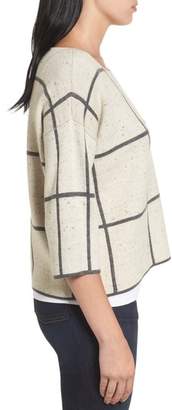 Eileen Fisher Windowpane Check Boxy Sweater