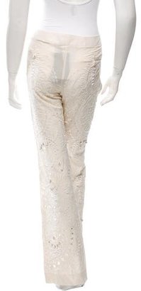 Roberto Cavalli Embroidered & Embellished Silk Pants