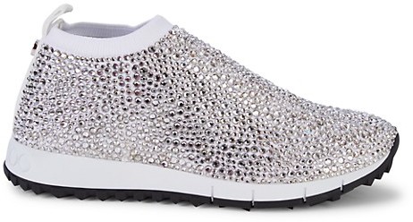 Jimmy Choo Norway Crystal-Embellished Slip-On Sneakers - ShopStyle 