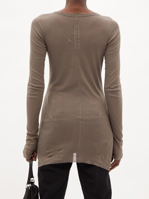 Rick Owens Round-neck Cotton-jersey Long-sleeved T-shirt - Grey
