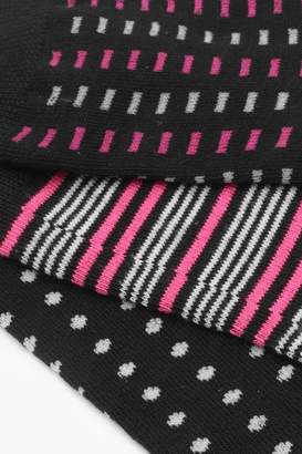 boohoo Ivy Spot And Stripe 3 Pack Ankle Socks