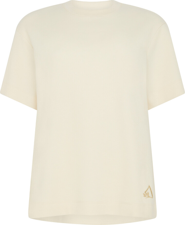 Hay Life Neutrals Waffle Boxy Tee Off White
