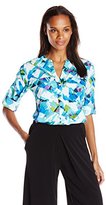 Thumbnail for your product : Calvin Klein Women's Roll Sleeve Blouse with Print