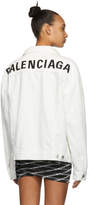 Thumbnail for your product : Balenciaga White Denim Logo Jacket