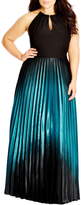 Thumbnail for your product : City Chic Ombre Keyhole Neck Pleat Maxi Dress
