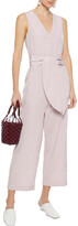 Thumbnail for your product : Tibi Cropped Belted Silk-crepe Jumpsuit