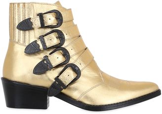 Toga Pulla 50mm Metallic Leather Boots W/ Buckles