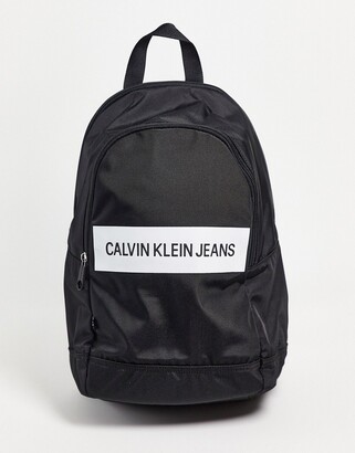 Calvin Klein Jeans backpack with panel logo in black - ShopStyle