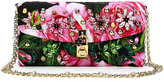 Thumbnail for your product : Dolce & Gabbana Small Jeweled Rose Brocade Evening Chain Shoulder Bag, Black/Pink/Green
