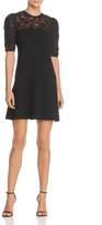 Thumbnail for your product : Rebecca Taylor Lace-Illusion Crepe Dress