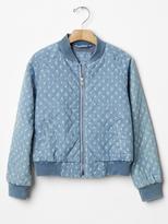 Thumbnail for your product : Gap Printed chambray bomber jacket