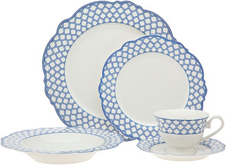 Godinger 20Pc Bristol Blue Scallop Dinnerware Set