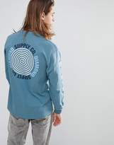 Thumbnail for your product : Diamond Supply Co. Long Sleeve T-Shirt With Worldwide Back Print in Blue