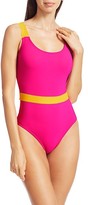 Thumbnail for your product : Karla Colletto Swim Giselle Belted One-Piece Swimsuit