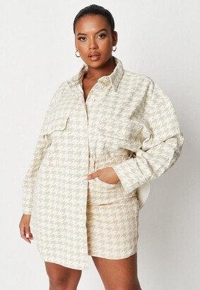 plus size houndstooth blazer