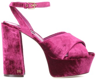 Dolce & Gabbana Keira velvet plateau sandals