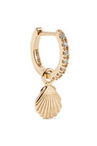 Thumbnail for your product : Sebastian SARAH & Shell 9-karat Gold Diamond Hoop Earring