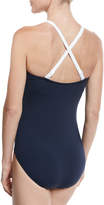 Thumbnail for your product : Seafolly Block Party Maillot, Navy, Available in Extended DD Cup
