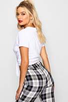 Thumbnail for your product : boohoo NEW Womens Tie Front Cotton Tee in Polyester 5% Elastane