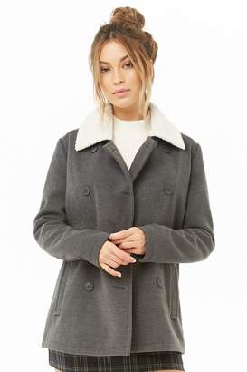 Forever 21 Faux Shearling Trimmed Coat