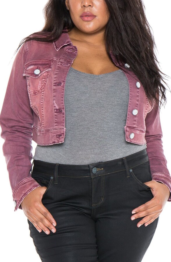 cropped denim jacket size 18