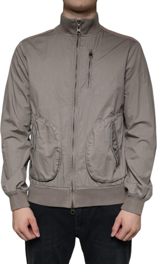 Armani Jeans Cotton Full Zip Bomber Logo Men's Jacket