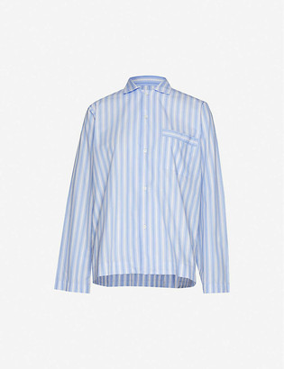 Tekla Striped long-sleeved organic cotton pyjama top