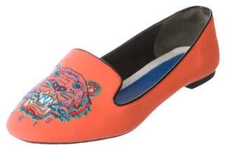 Kenzo Embroidered Canvas Flats Orange Embroidered Canvas Flats