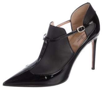 Valentino Pointed-Toe T-Strap Booties